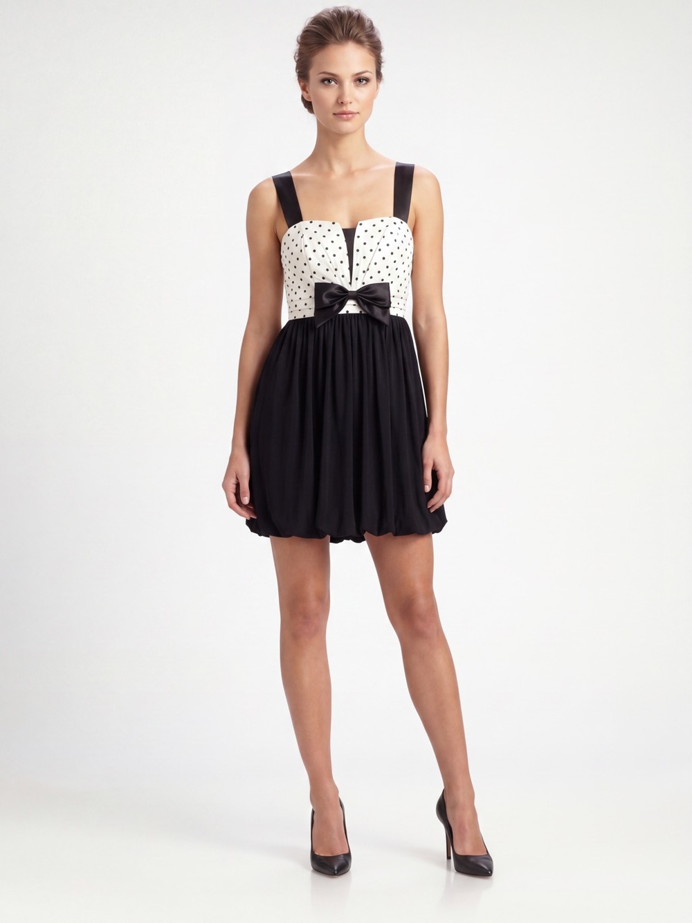 Jessica McClintock for Gunne Sax 1980s Polka Dot Mini Dress